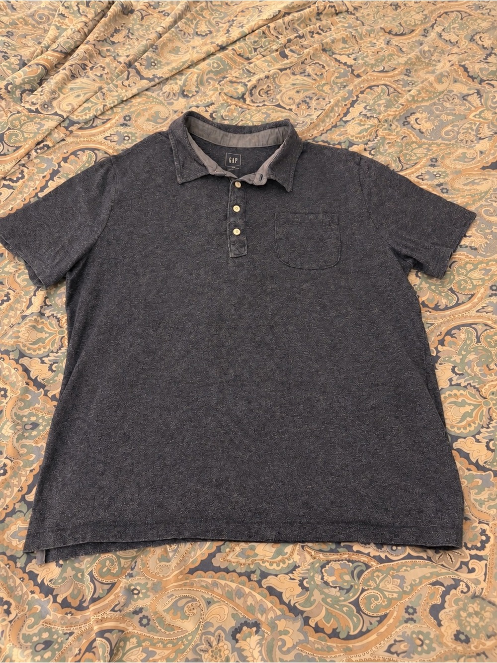 GAP Men's Short Sleeve Polo - Charcoal Heather